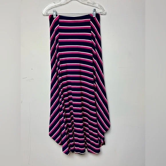 CHICO’S striped Pink/Blue Elastic waist pull on Maxi Skirt Size 0 4/6 US - Picture 3 of 10